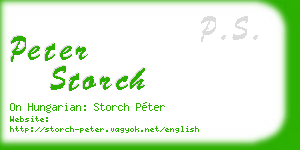 peter storch business card